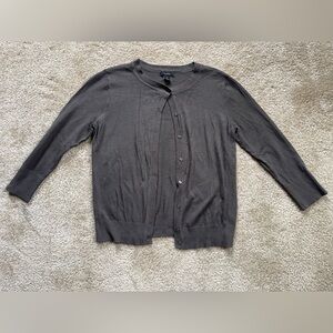 Halogen Charcoal 3/4 Sleeve Knit Cardigan